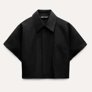 Zara Crop Poplin Shirt